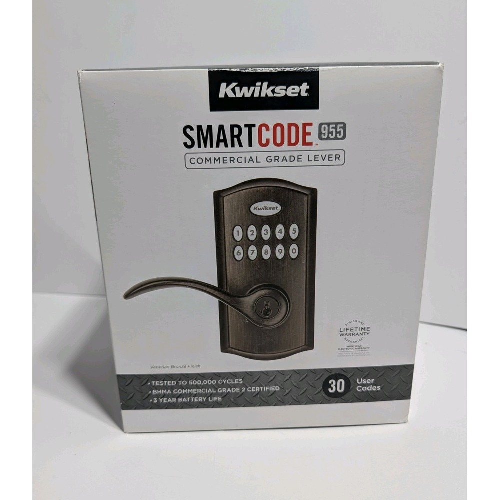 Kwikset SmartCode 955 Commercial Grade Keypad Lever Venetian Bronze NEW